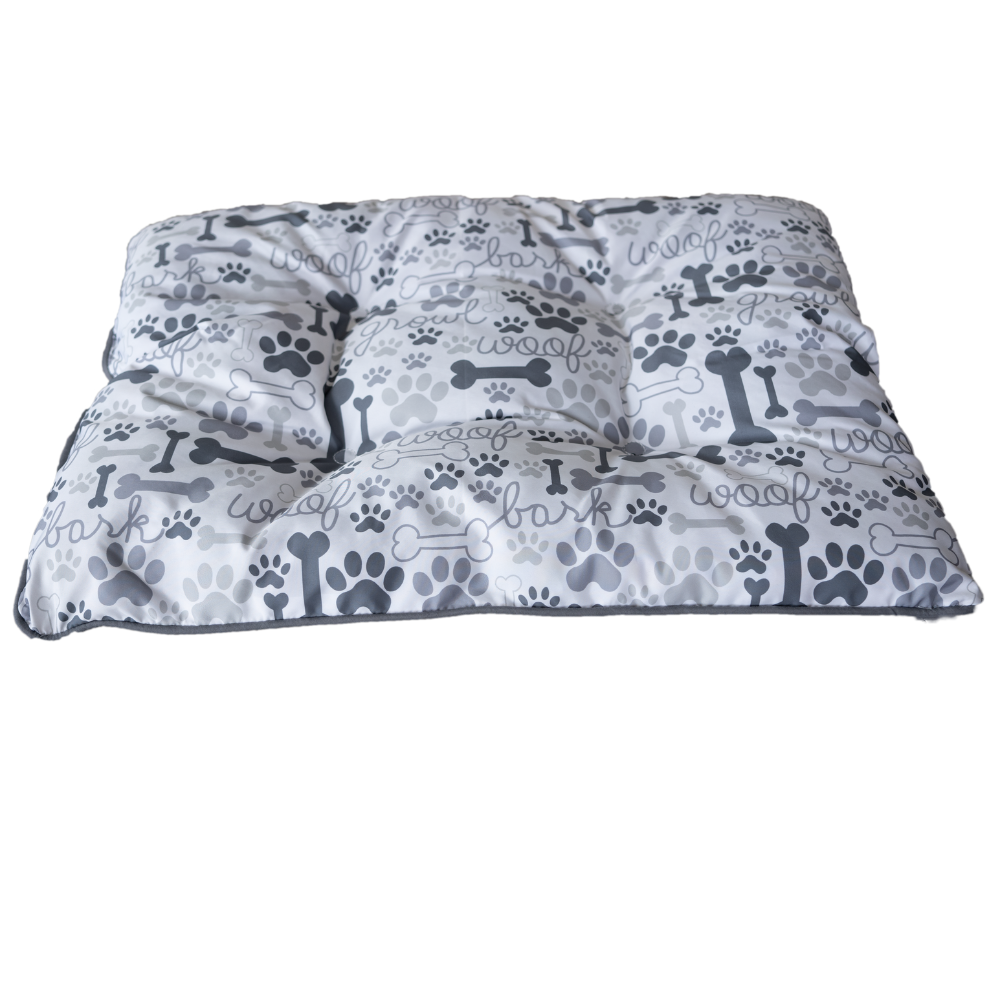 CAMA COJÍN MASCOTA RECTANGULAR DISEÑO PATITAS  63,5X48CM