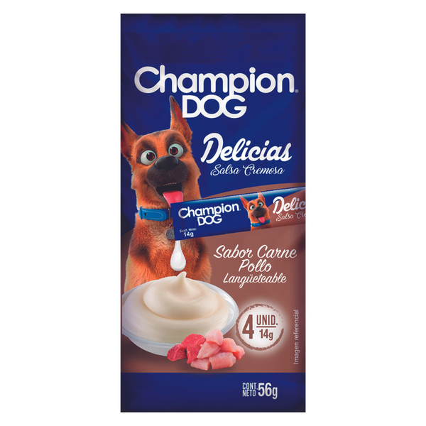 SNACK CHAMPION DOG DELICIAS CARNE POLLO 56GR