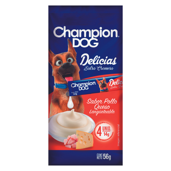 SNACK CHAMPION DOG DELICIAS POLLO QUESO 56GR