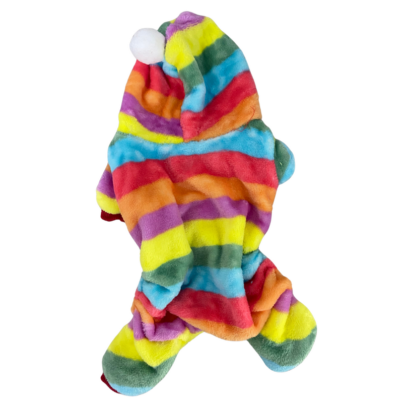 CAPUCHA DE POLAR PARA MASCOTA ARCOIRIS