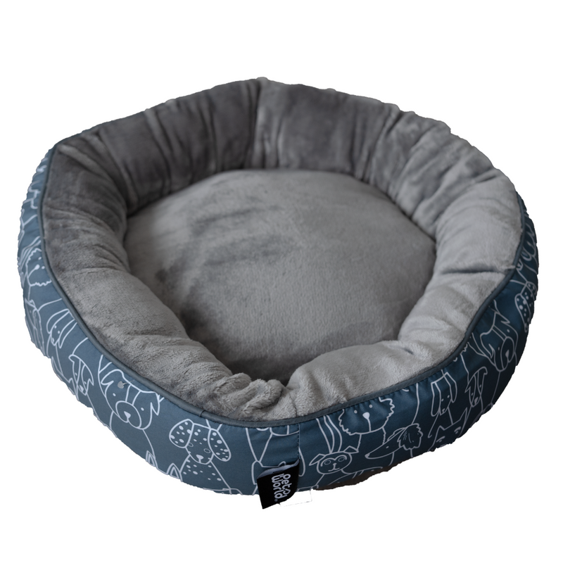 CAMA MASCOTA CIRCULAR DISEÑO PERRITOS 50X15CM