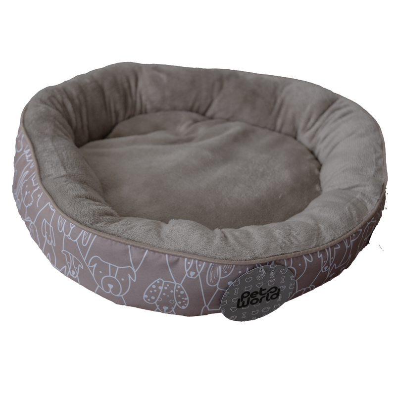 CAMA MASCOTA CIRCULAR DISEÑO PERRITOS 50X15CM