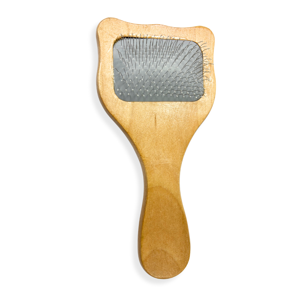 CEPILLO MADERA CABEZA GATO GRIS 8X17CM (M10243)