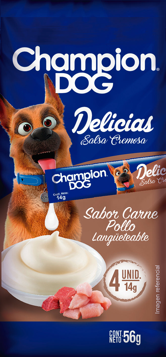 SNACK CHAMPION DOG DELICIAS CARNE POLLO 56GR