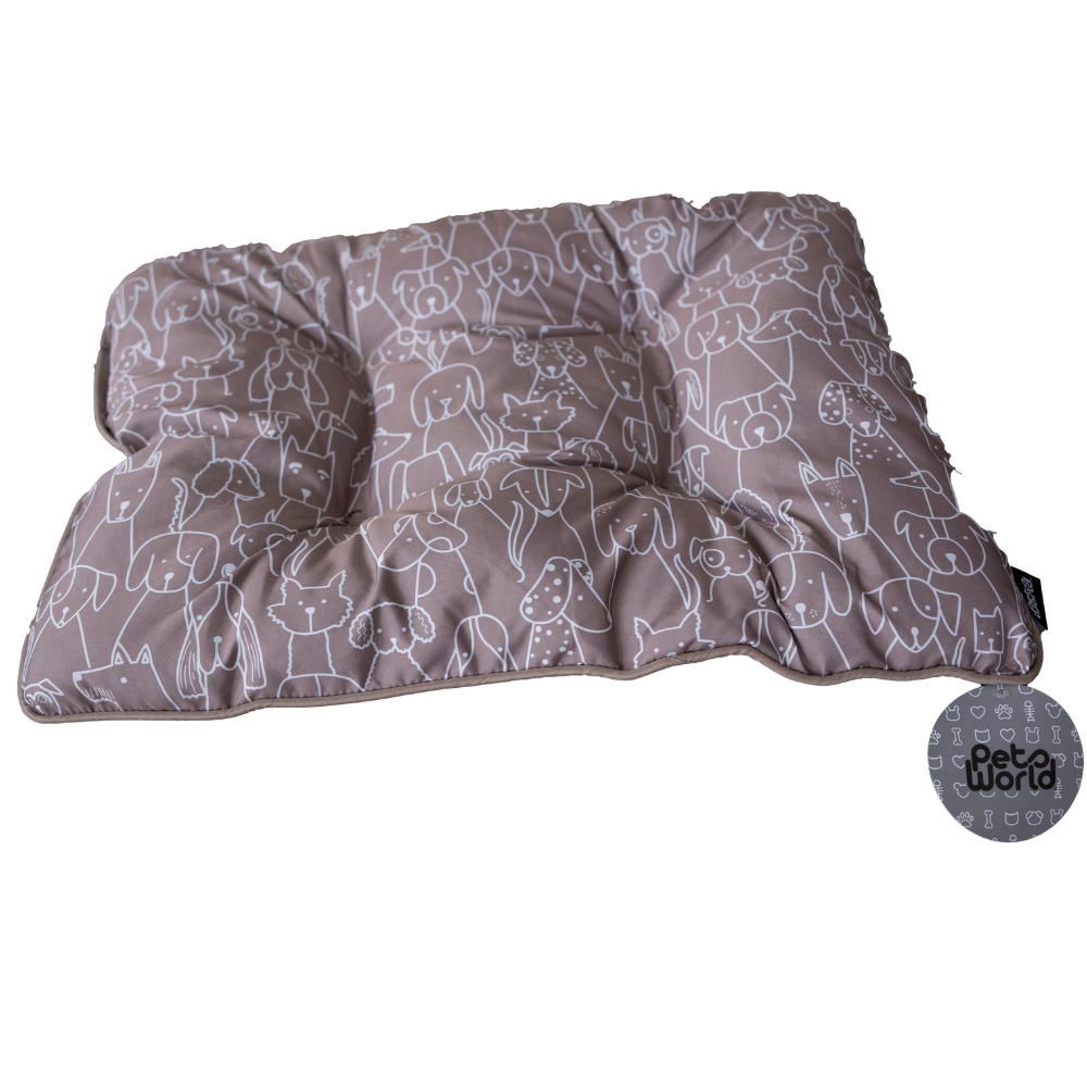 CAMA COJÍN MASCOTA RECTANGULAR DISEÑO PERRITOS 63,5X48CM