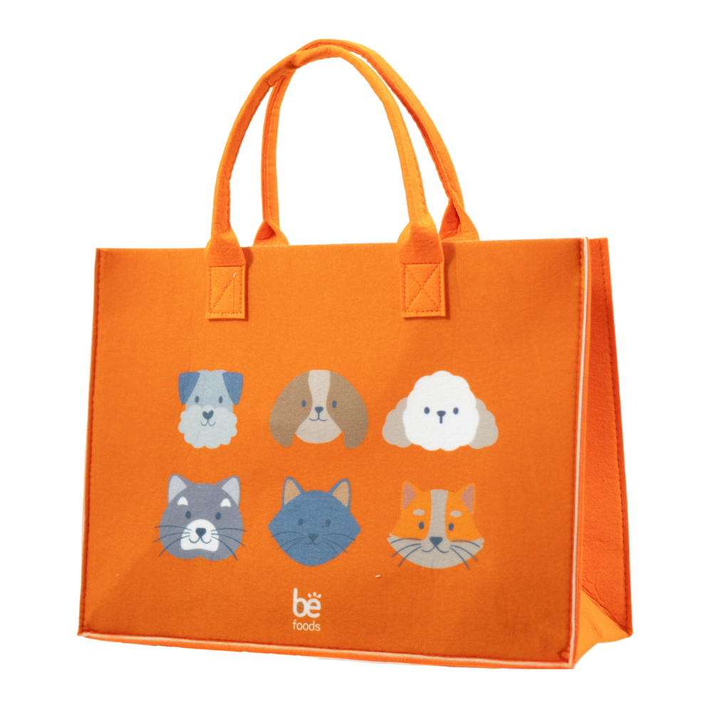 BOLSA DE FIELTRO NARANJA DISEÑO 40X30X15CM