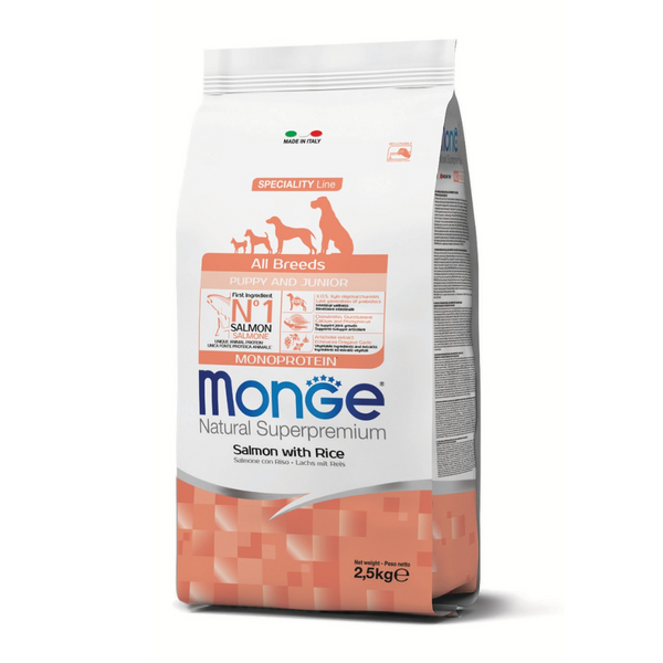 MONGE ALL BREEDS PUPPY SALMON-RICE 2.5KG