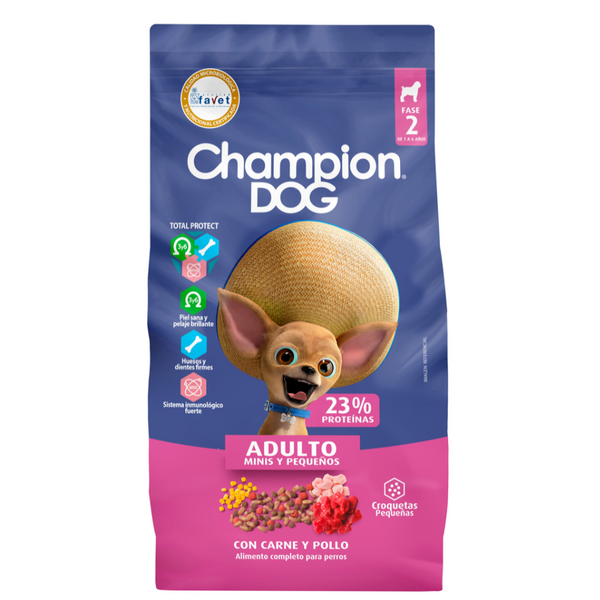 CHAMPION ADULTO MINI PEQUEÑOS MYG CARNE Y POLLO