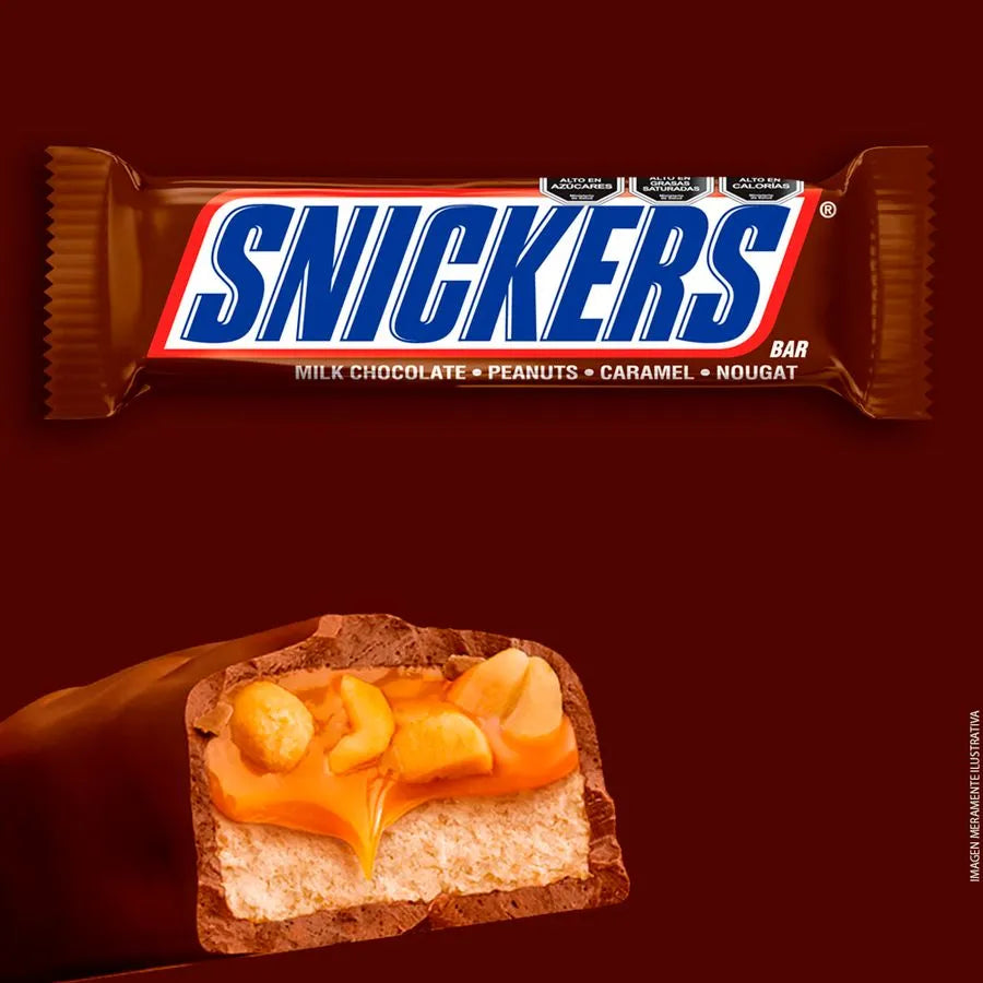 CHOCOLATE SNICKERS CON LECHE Y MANÍ 53GR
