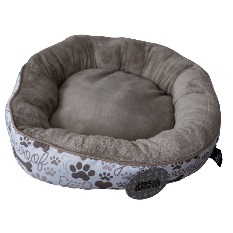 CAMA MASCOTA CIRCULAR DISEÑO PATITAS 50X15CM