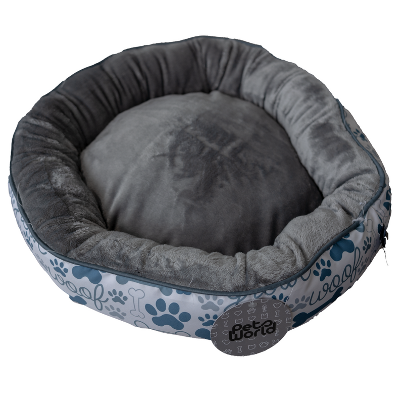 CAMA MASCOTA CIRCULAR DISEÑO PATITAS 50X15CM