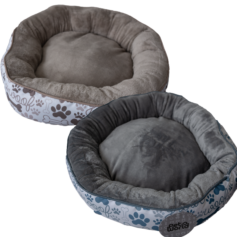 CAMA MASCOTA CIRCULAR DISEÑO PATITAS 50X15CM
