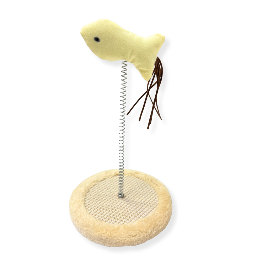 JUGUETE RASCADOR RESORTE RATON BEIGE (M10320)