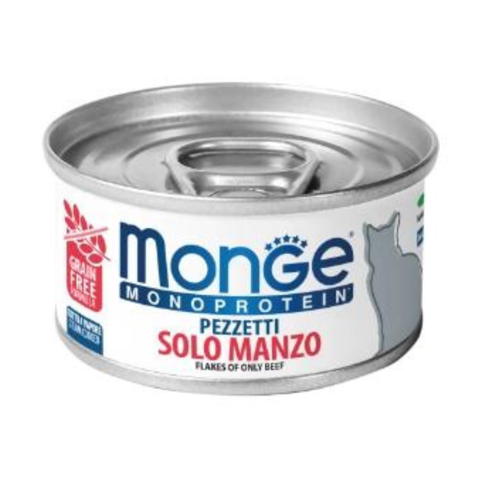 LATA MONGE GATO FLAKES VACUNO 80GRS