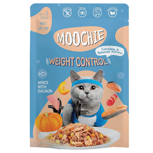 MOOCHIE SOBRE GATO CARNE SALMÓN 70GRS WEIGHT CONTROL