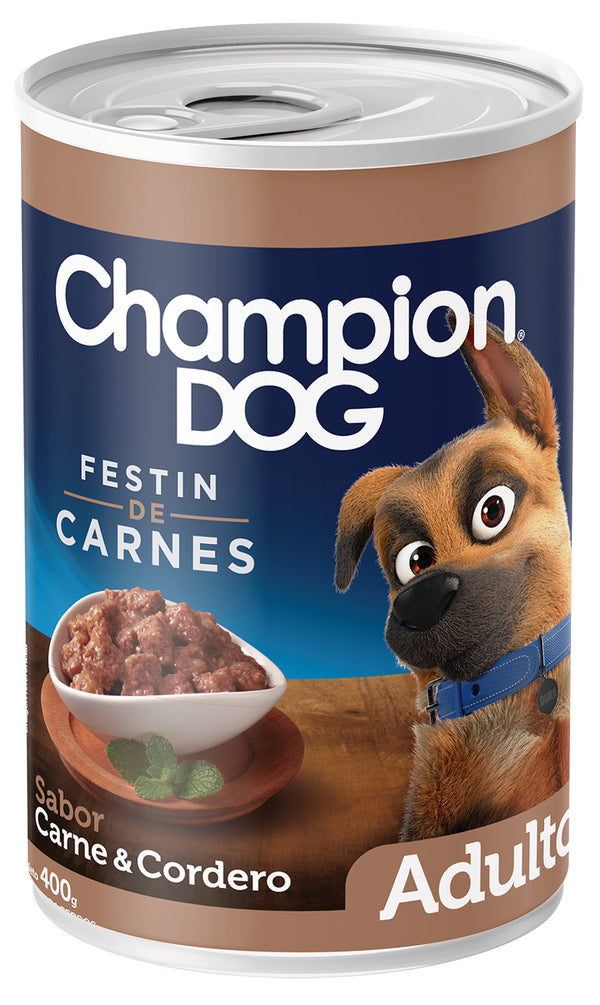 LATA CHAMPION FESTIN CARNE/CORDERO 400G