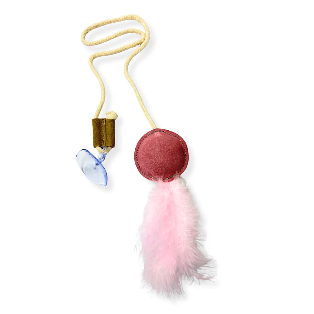 JUGUETE GATO ELASTICO PLUMA COLORES (M9165-2)