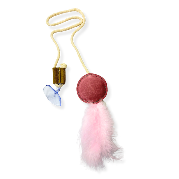 JUGUETE GATO ELASTICO PLUMA COLORES (M9165-2)