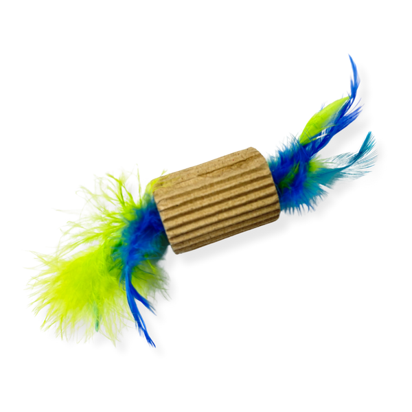 JUGUETE GATO PLUMAS AZUL 20*4CM (M8347)