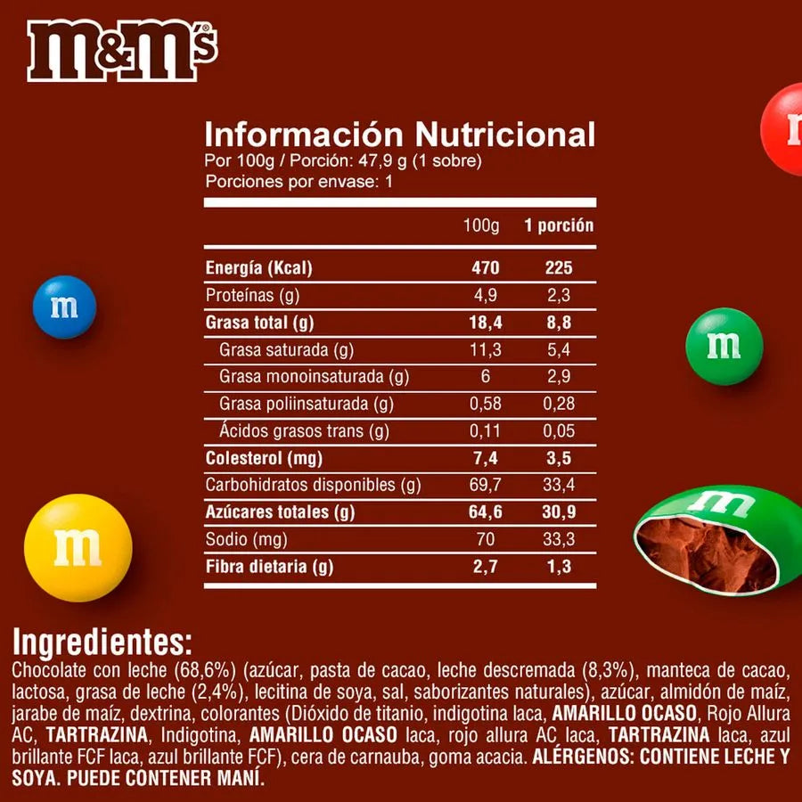 CHOCOLATE M&M CON LECHE 48GR