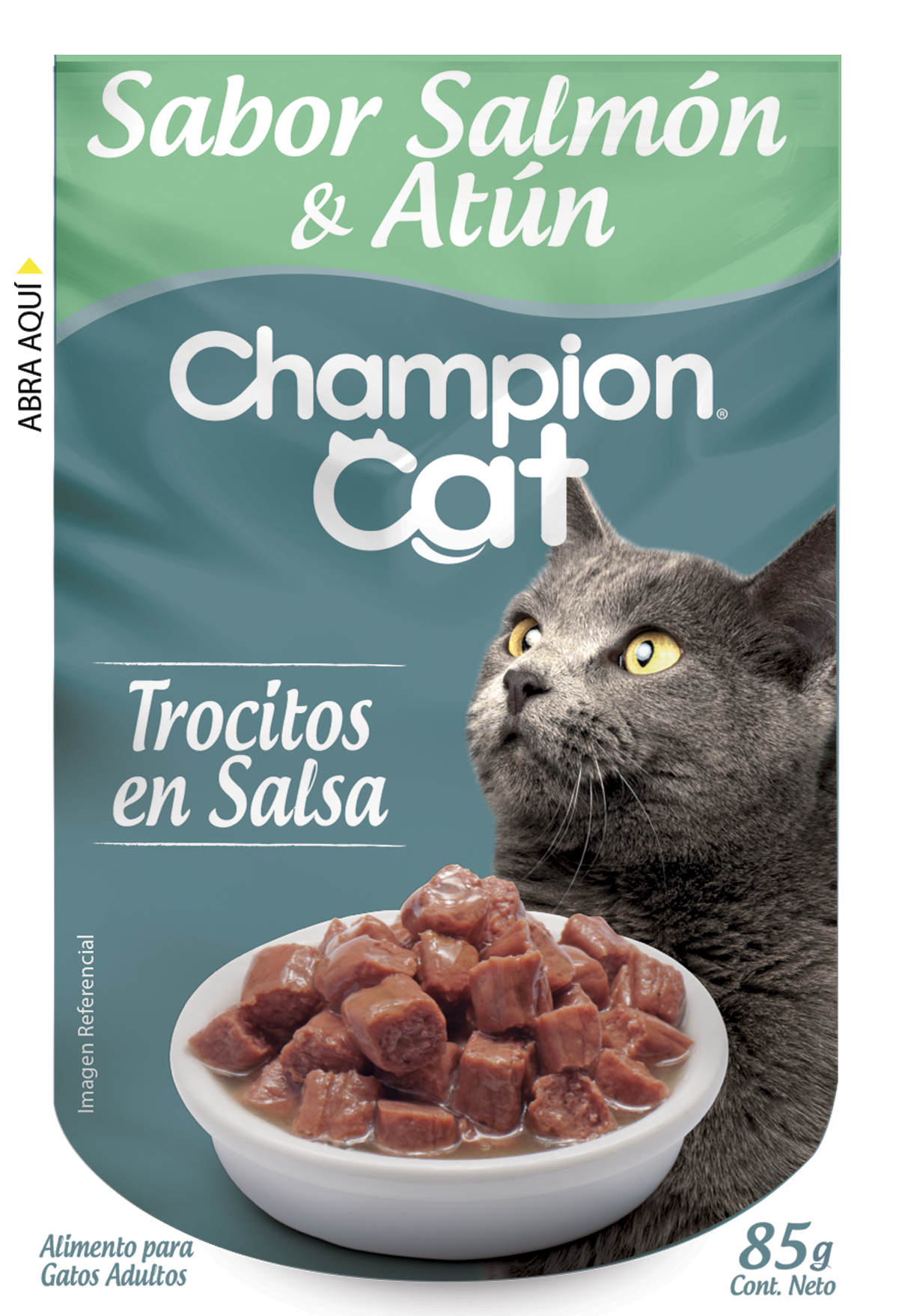 CHAMPION CAT SOBRE SALMÓN Y ATUN 85GR