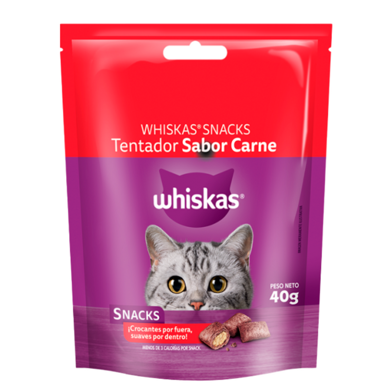 WHISKAS SNACK TENTADOR CARNE 40GR