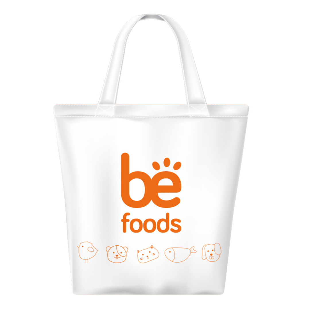 BOLSA DE ALGODÓN GRANDE 37x47 LOGOTIPO BEFOODS M7301