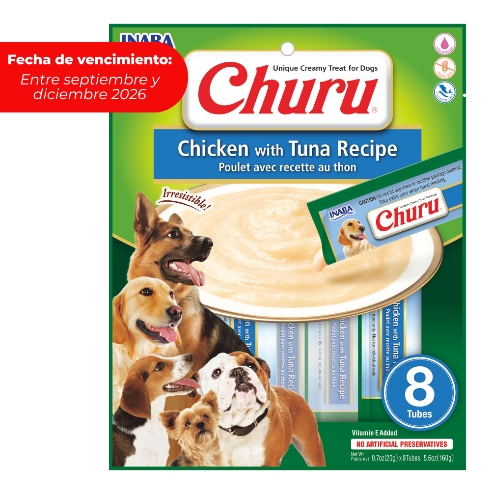 CHURU SOBRE PERRO POLLO/ATÚN 8U 160GRS