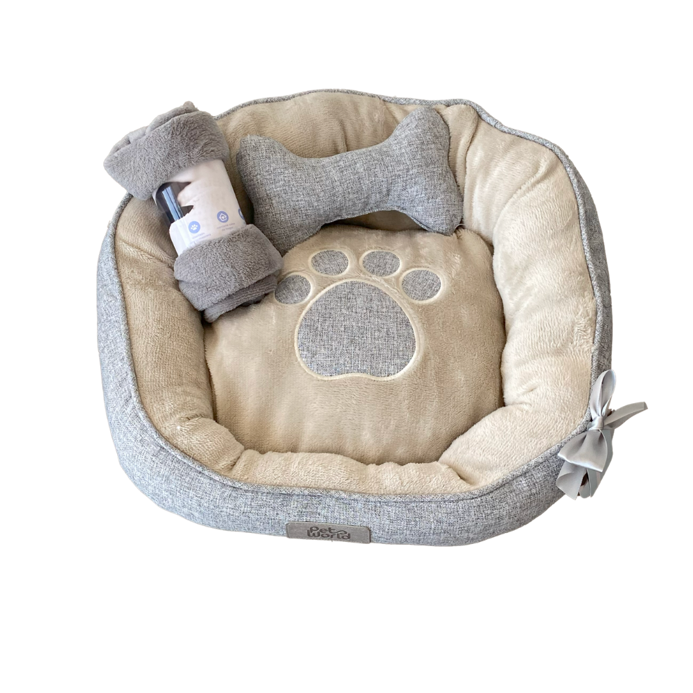 KIT CAMA MASCOTA CIRCULAR CON MANTA Y COJIN 54x50x16cm
