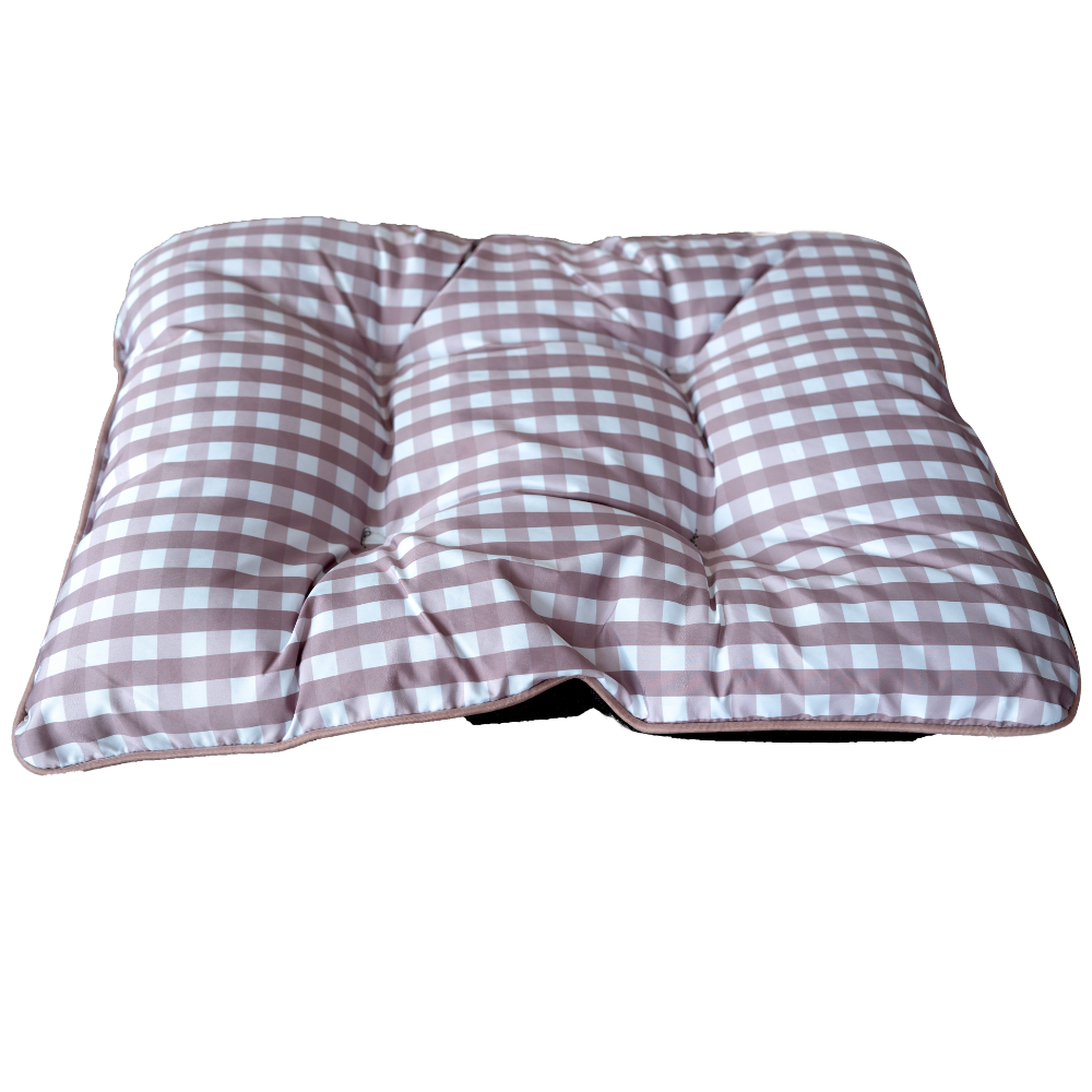 CAMA COJÍN MASCOTA RECTANGULAR DISEÑO CUADROS 63,5X48CM