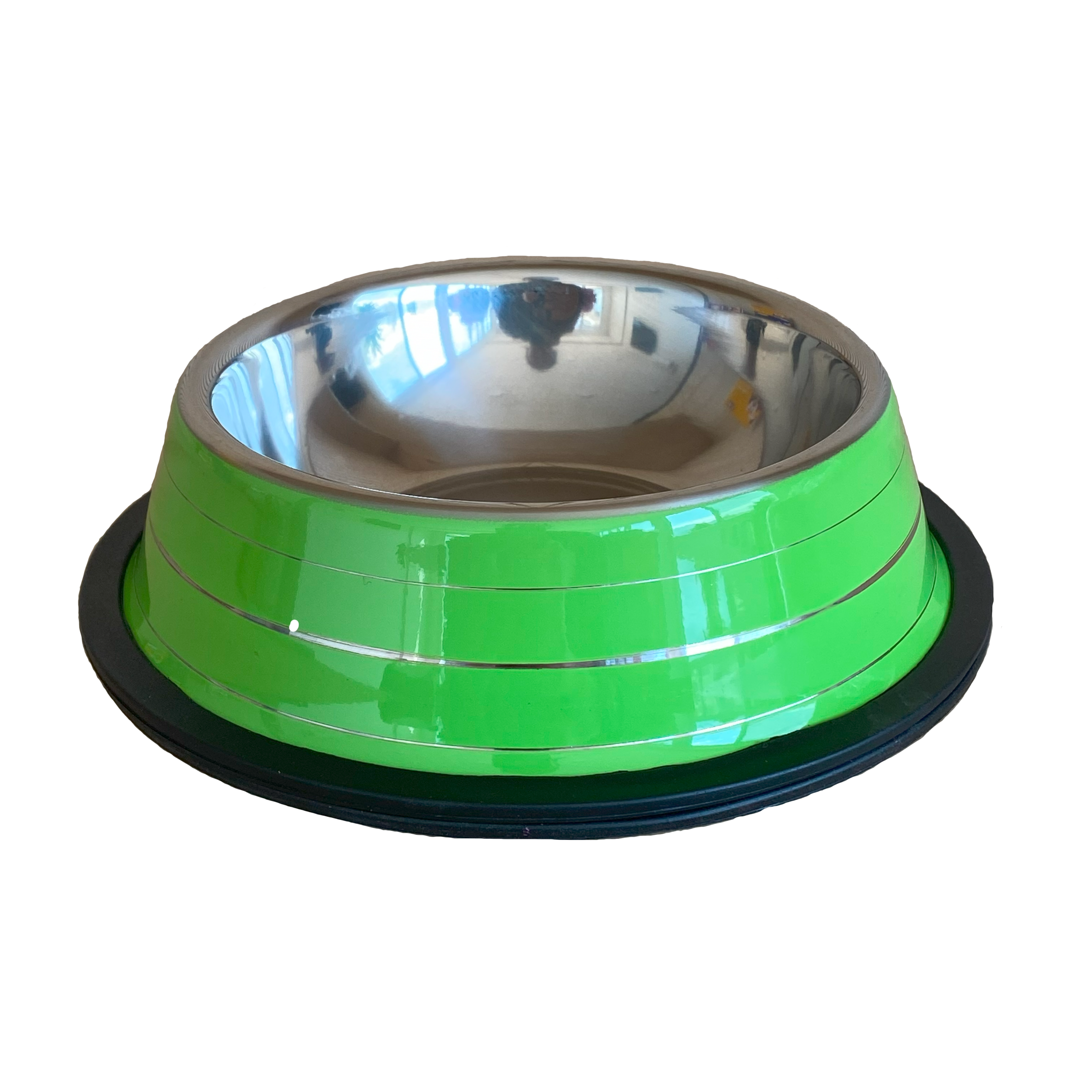 PLATO ACERO BORDE COLOR RALLAS 21.5 CM