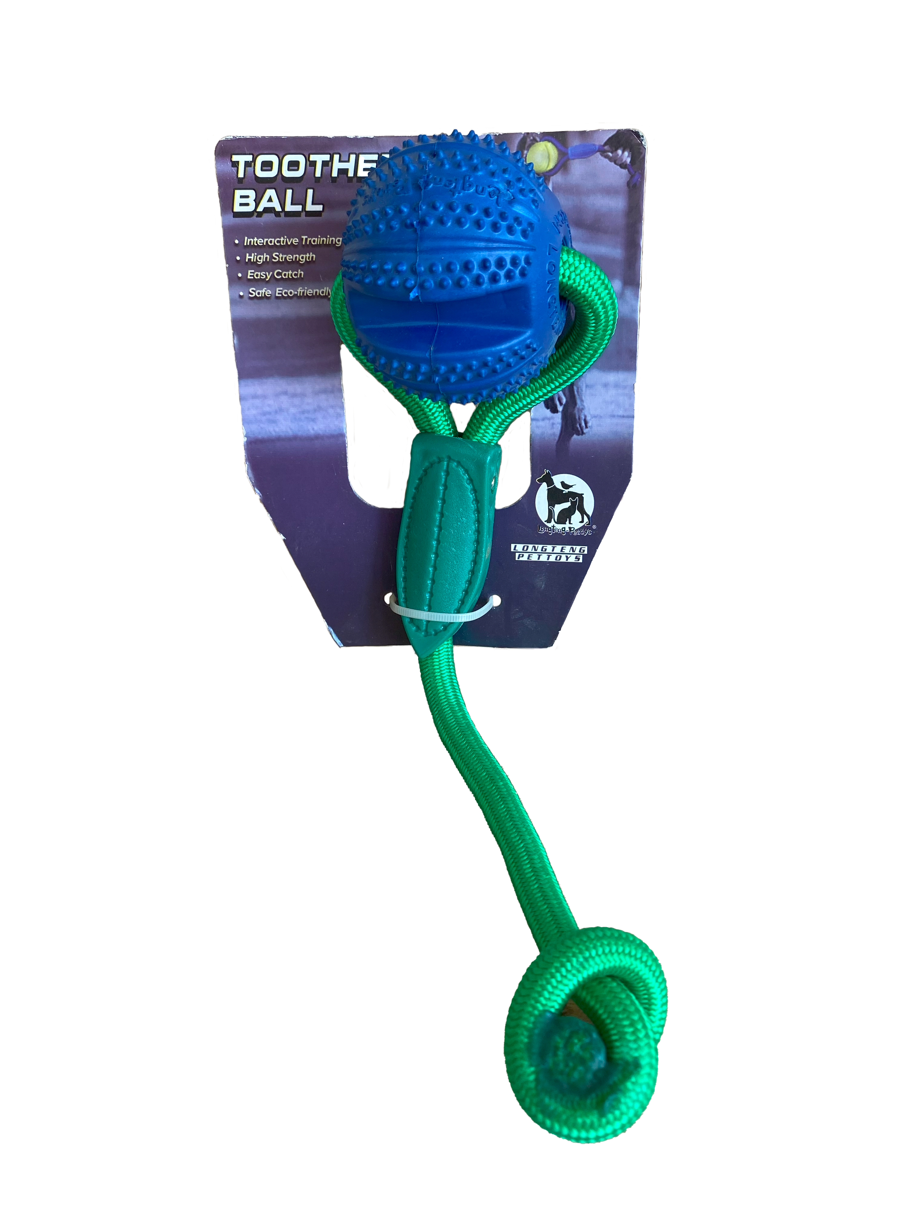 PELOTA ESPUMA DURA CON CUERDA PARA MASCOTA MEDIDA 26CM