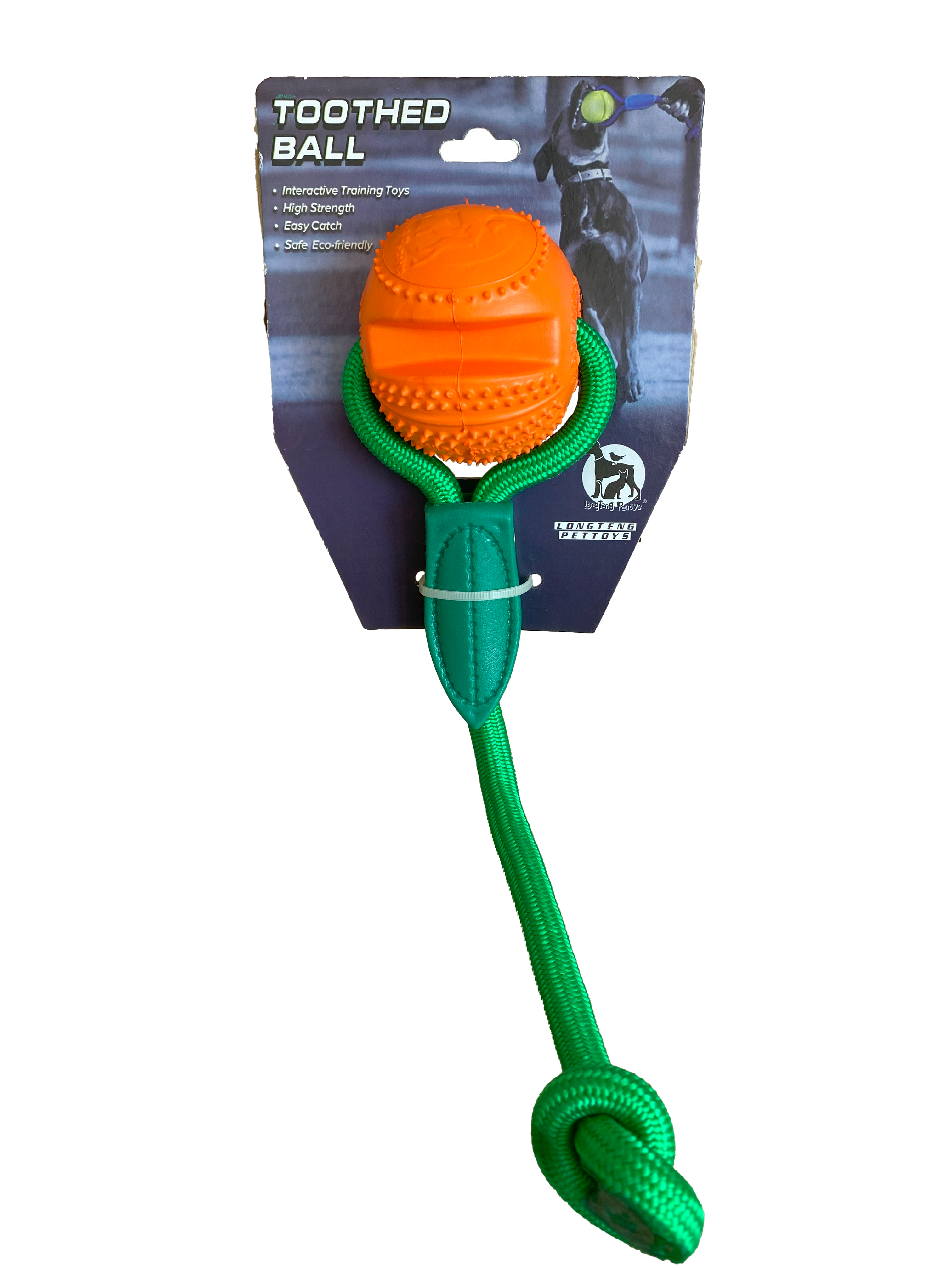 PELOTA ESPUMA DURA CON CUERDA PARA MASCOTA MEDIDA 26CM