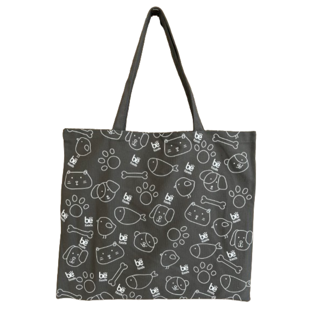 BOLSA TELA ALGODÓN GRANDE COLOR GRIS OSCURO M5894