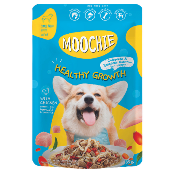 MOOCHIE SOBRE CACHORRO POLLO 85GRS HEALTHY GROWTH