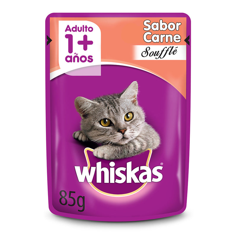 WHISKAS SOBRE SOUFFLE CARNE 85GR