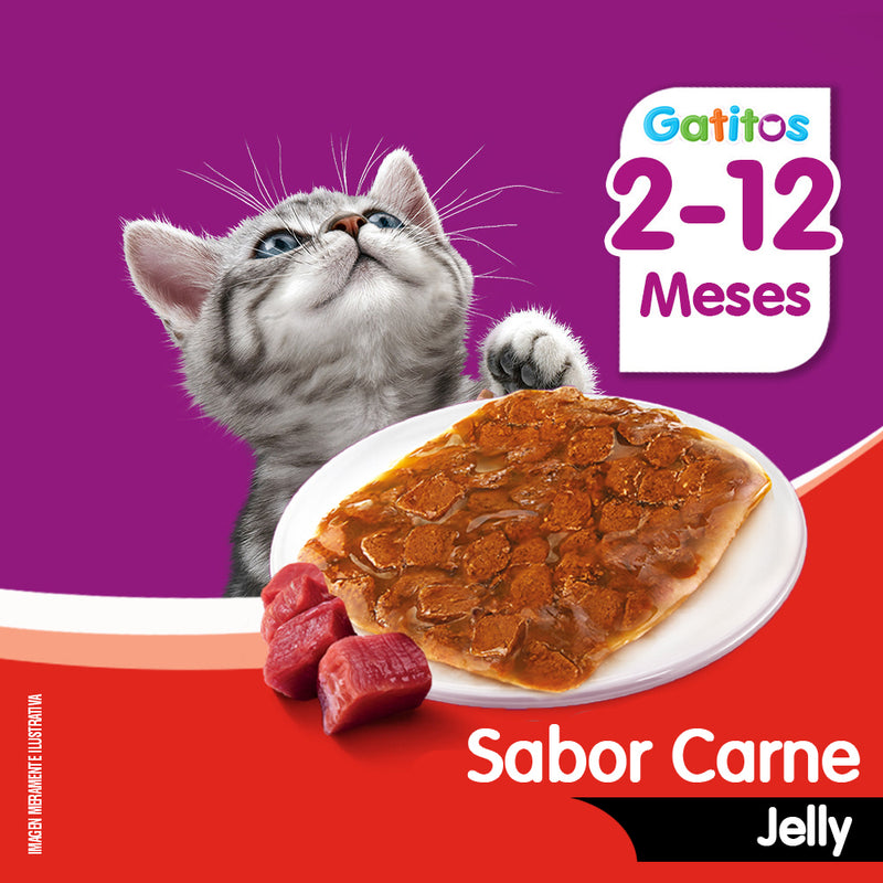 WHISKAS SOBRE JELLY GATITOS CARNE 85GR FILHOTES