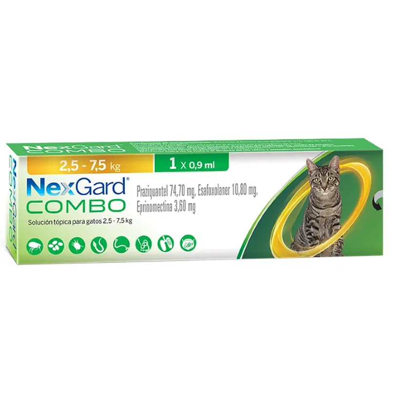 NEXGARD COMBO PIPETA GATO 2.5-7.5KG  0.9 ML X1