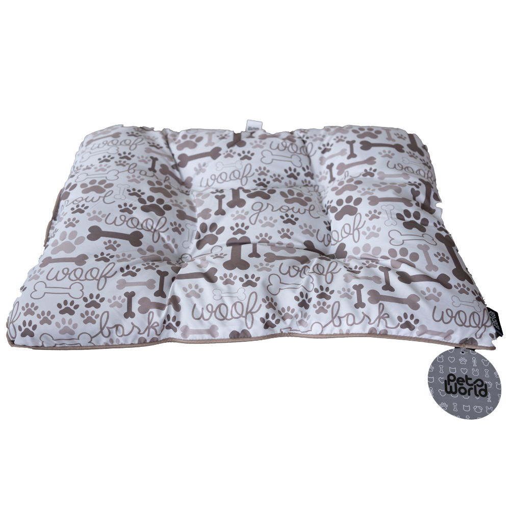 CAMA COJÍN MASCOTA RECTANGULAR DISEÑO PATITAS  63,5X48CM