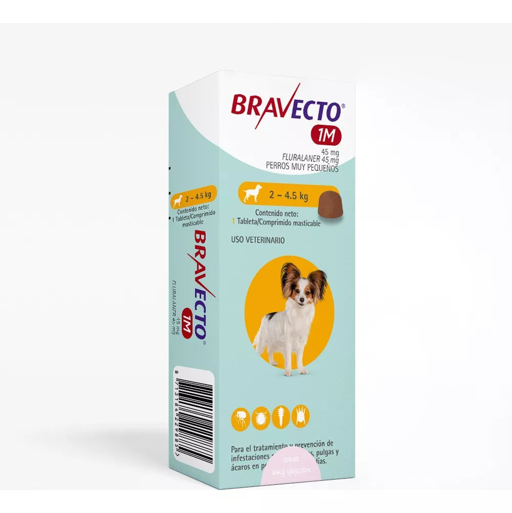 BRAVECTO PERRO 2-4.5KG MENSUAL X1