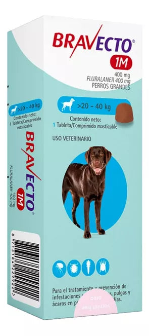BRAVECTO  PERRO 20-40KG  MENSUAL X1