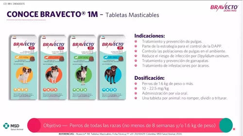 BRAVECTO PERRO 20-40KG MENSUAL X1 COMPRIMIDO