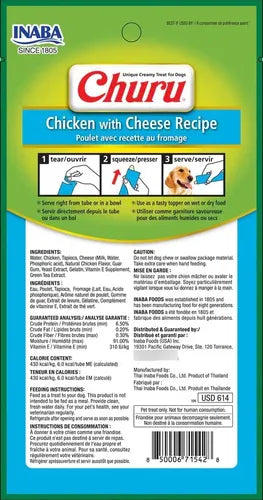 CHURU SOBRE PERRO POLLO QUESO 56GR