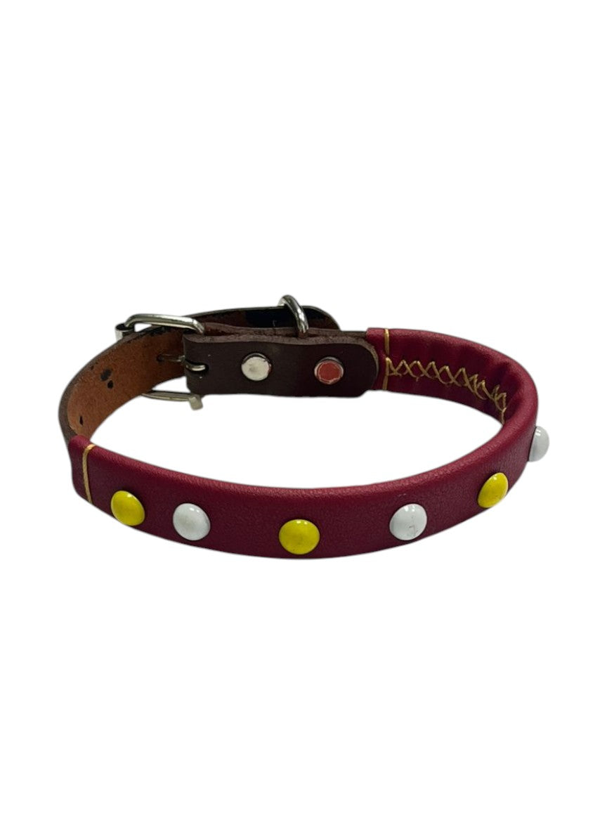 COLLAR DE CUERO PARA MASCOTAS 2CM