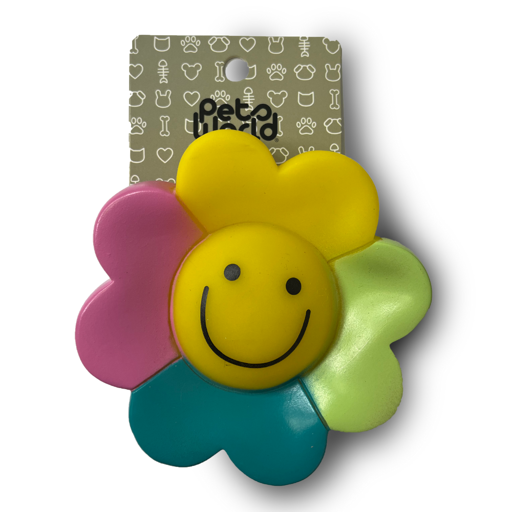 JUGUETE GOMA FLOR CARITA COLORES (M10550)