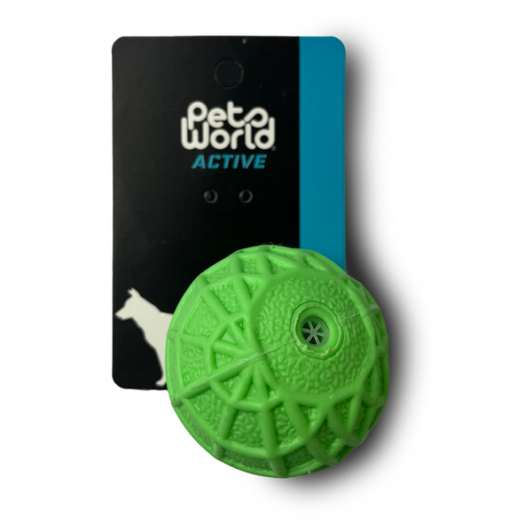 JUGUETE PERRO PELOTA GOMA DURA LINEAS 6.5CM (M9315)