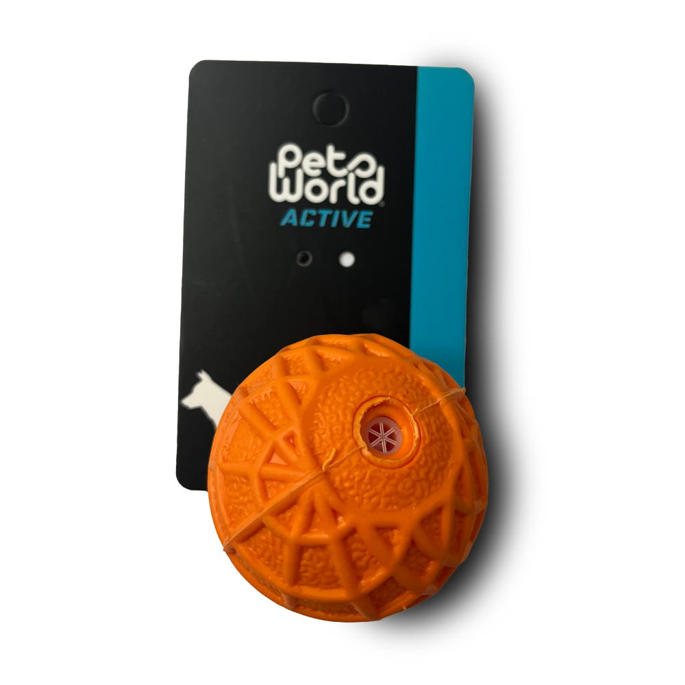 JUGUETE PERRO PELOTA GOMA DURA LINEAS 6.5CM (M9315)