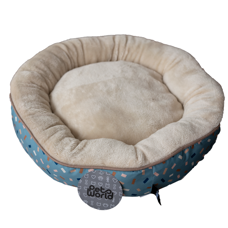 CAMA CIRCULAR DISEÑO COLORES CELESTE 50X15CM