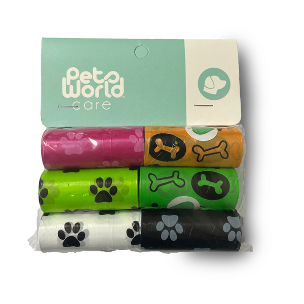 PACK BOLSAS SANIT.COLOR PATITAS HUESO 6PCS (M10780) PW25