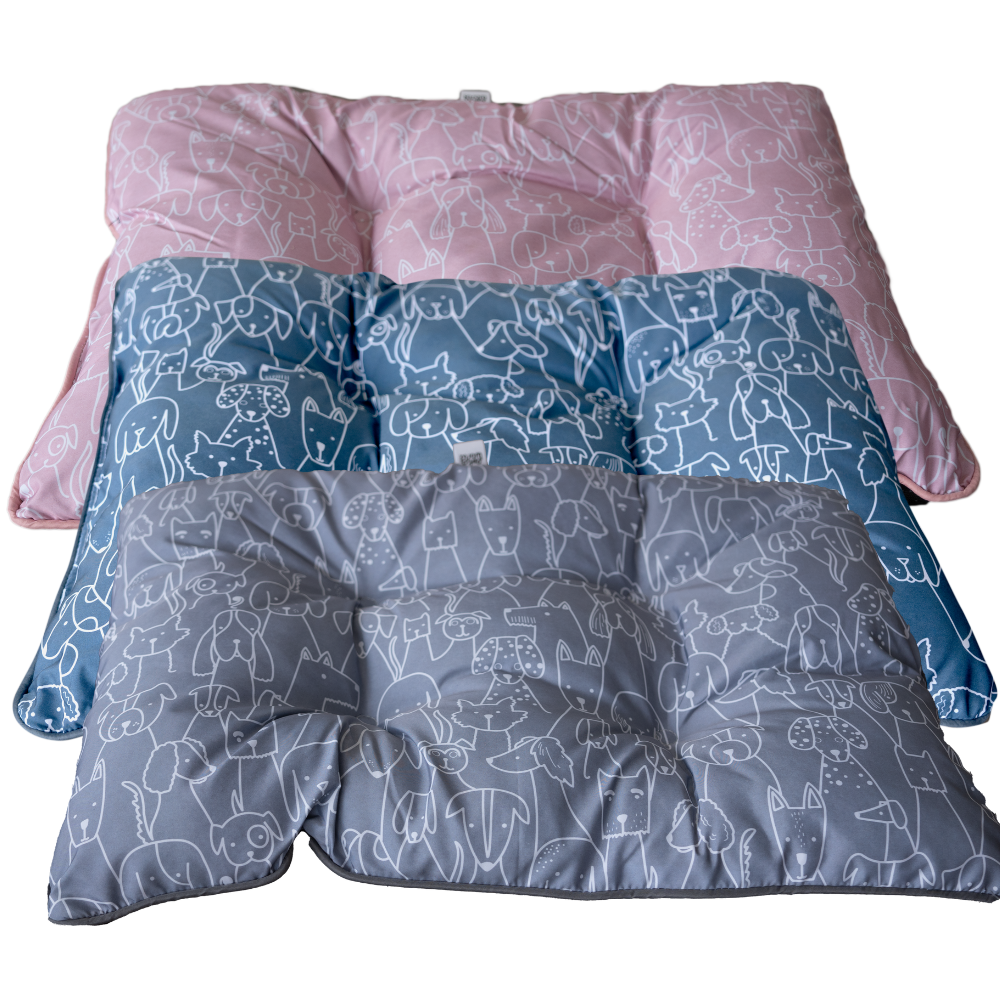 CAMA COJÍN MASCOTA RECTANGULAR DISEÑO PERRITOS 63,5X48CM